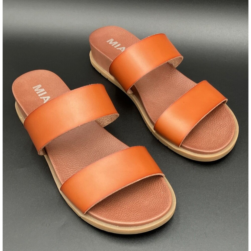 MIA Yelena MH2330 Womens 8.5M Brown Sandals Casual Slip On Shoes